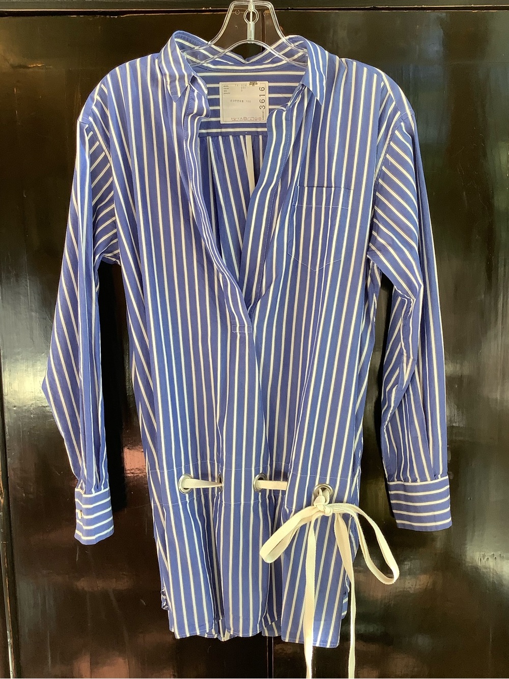 Sacai Striped Blouse Split Back Size 3 / LG